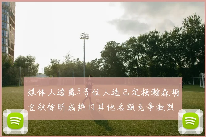 媒体人透露5号位人选已定杨瀚森胡金秋徐昕成热门其他名额竞争激烈